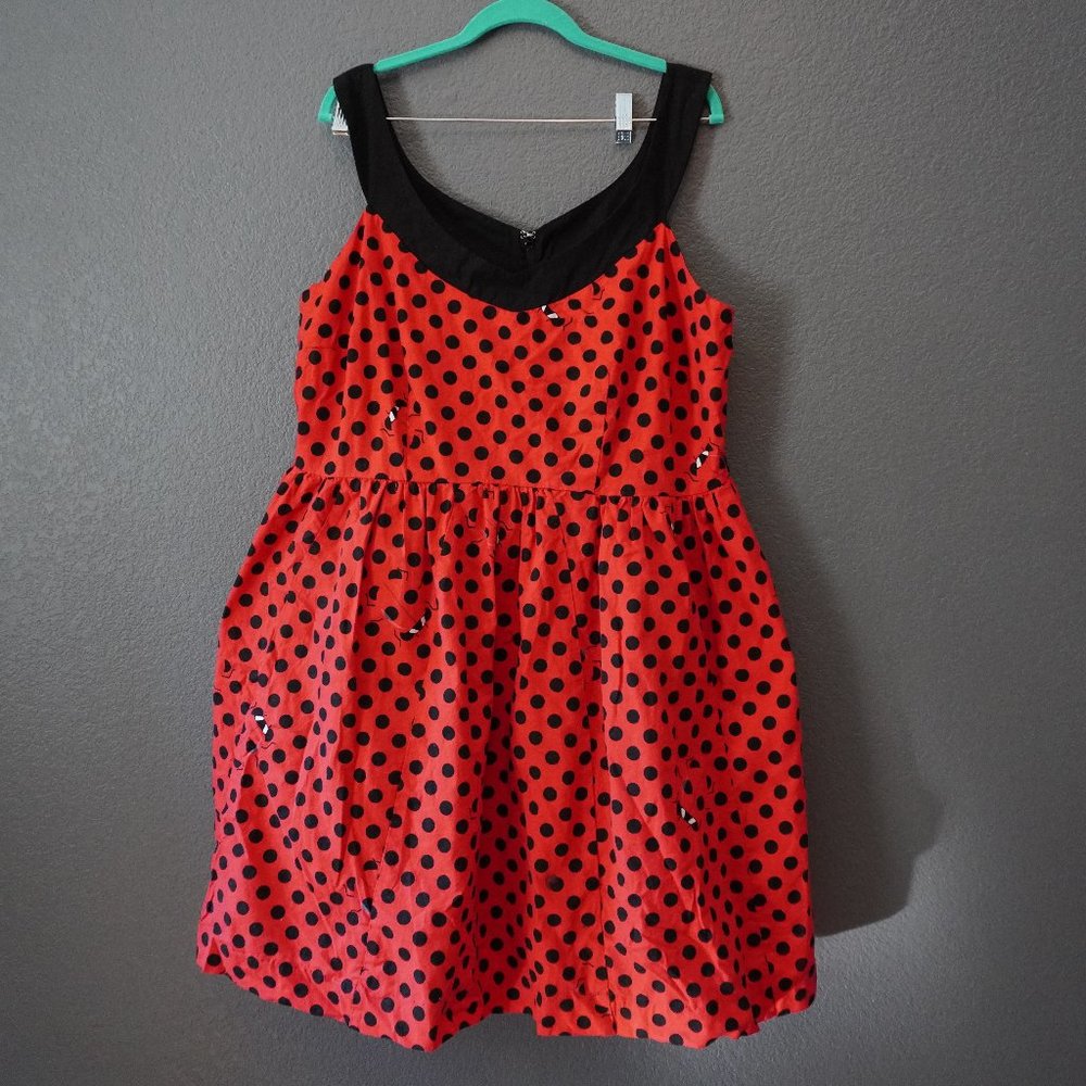 ModCloth Black/Red Ladybug dress Size 2X.